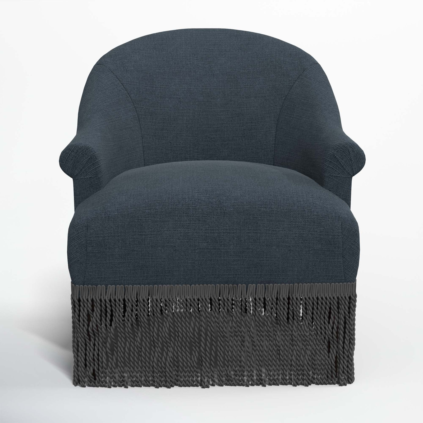 Callie Wingback Chair, Black, Classic Navy Linen