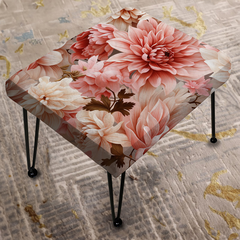 Repose-pieds rose et blanc avec œillets Blossoming Grace