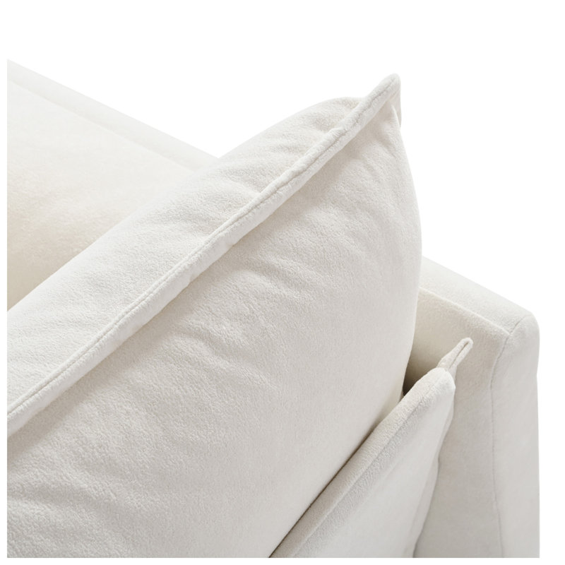 Canapé-lit modulaire en chenille à 6 places l 109,45 po x P 57,48 po x H 33,46 po Haven, Chenille blanche
