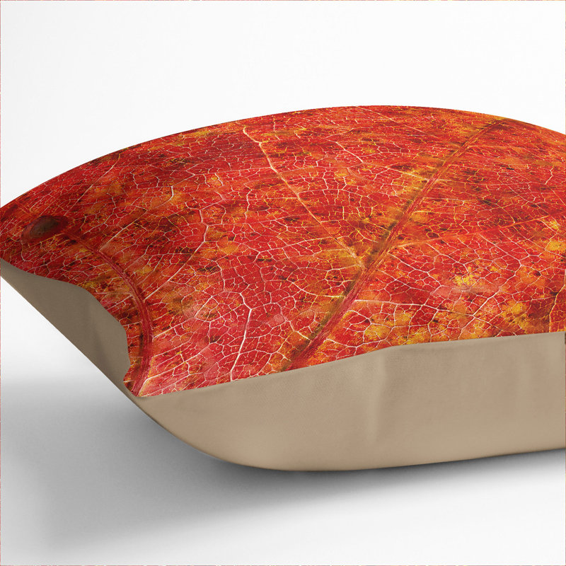 Autumn Leaf Vol.2 Painting Scatter Cushion, 40cm H x 40cm W x 15cm D, Stone