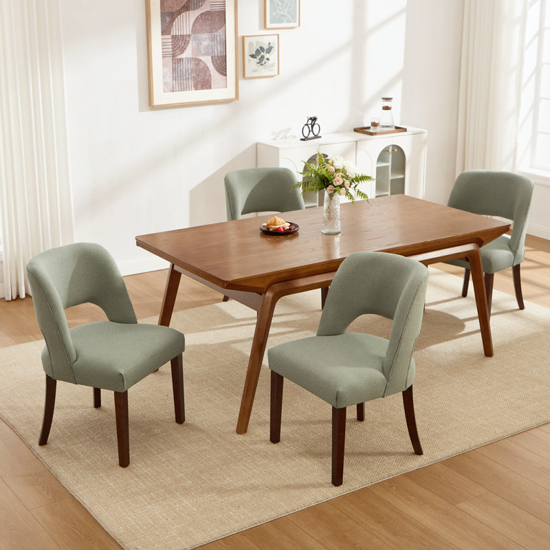 Chaise d'appoint rembourrée en bois massif, Vert