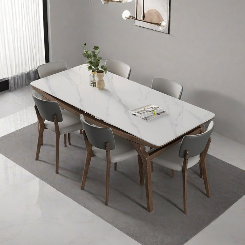 Italian style simple modern dining table sets., 29.53"H x 59.06"L x 31.5"W