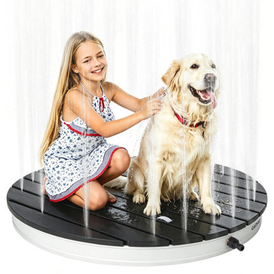 Wood Free Standing Outdoor Shower and Footwash Spout