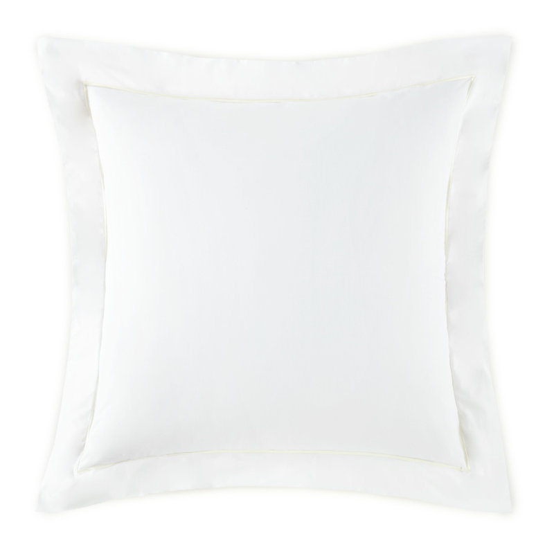 Boutique Percale Sham, Euro, White/Linen