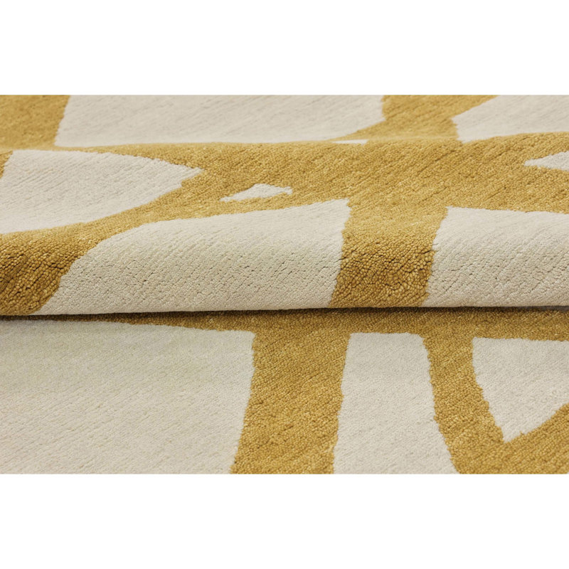 Hand Knotted Abstract Area Rug, Rectangle 6' x 9'
