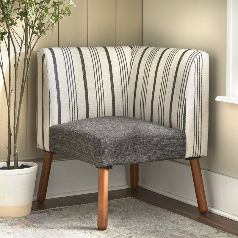 Briette Corner Chair, Black Striped