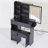 29.2" Small Size Left Drawer Desktop Vanity Table With Cushioned Stool, 2 Ac+2 Usb Power Station, Hair Dryer Bracket, Extra Large Touch Control Sliding Led Mirror, Tri-Color Switching-1035838088