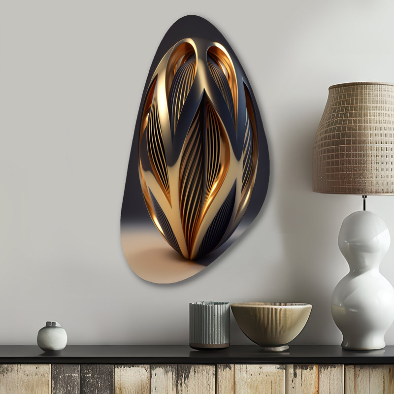 Glynn - art mural asymétrique en forme de spirale abstraite, H 31 po x l 17 po