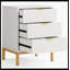 Table de chevet moderne avec table de chevet 25,8 po et 3 tiroirs Modern