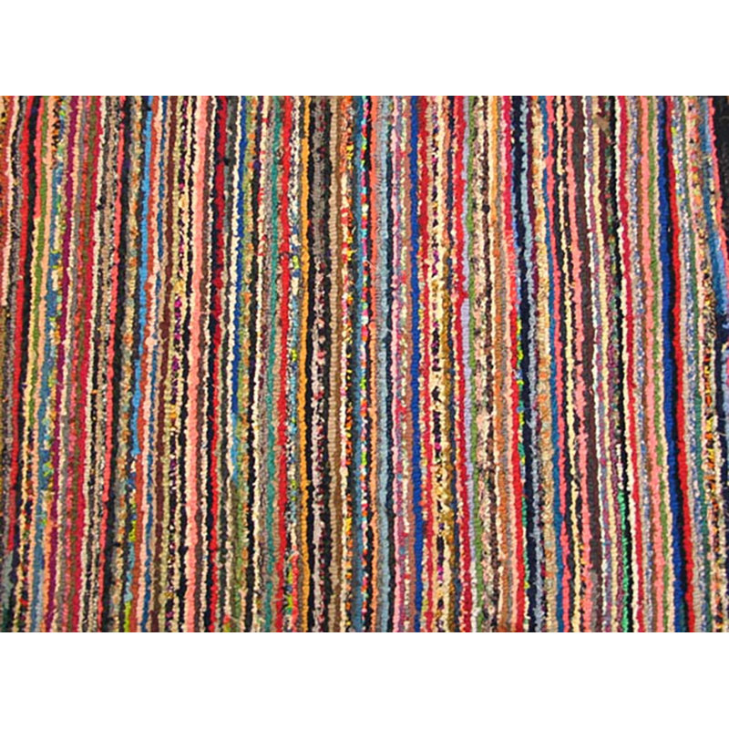 Antique American Hooked Allover Geometric Rug