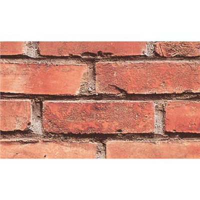45 cm x 2m Roll Brick Wall, Red Sticky Back Plastic Film