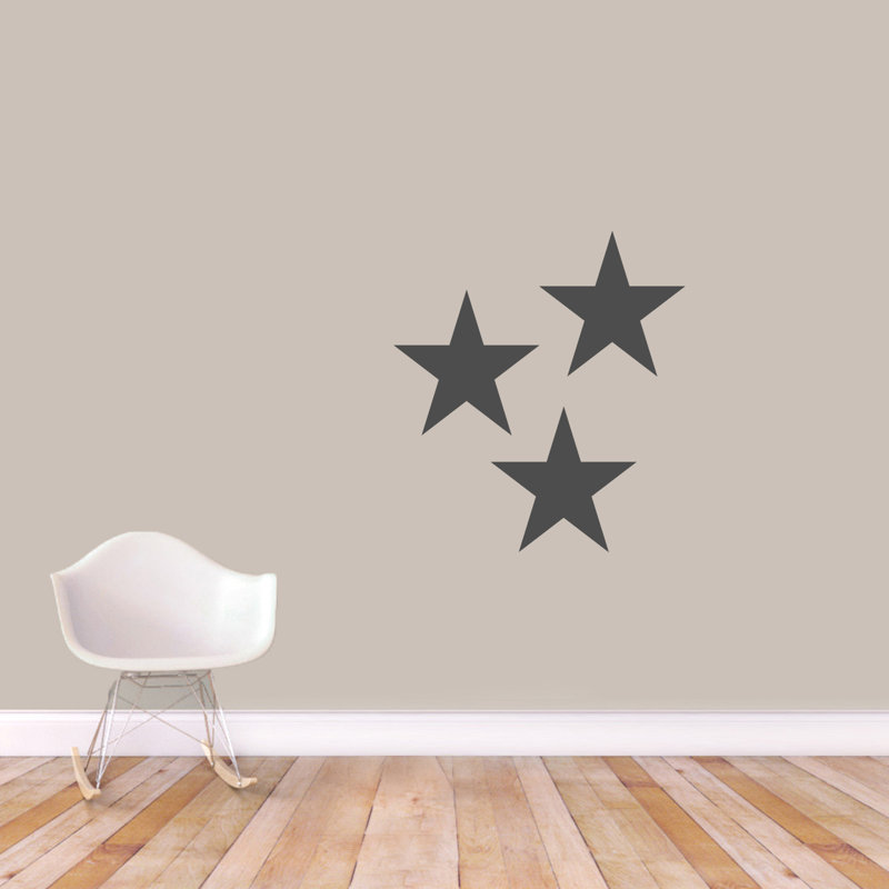 Adhésif décoratif étoiles, Gris foncé