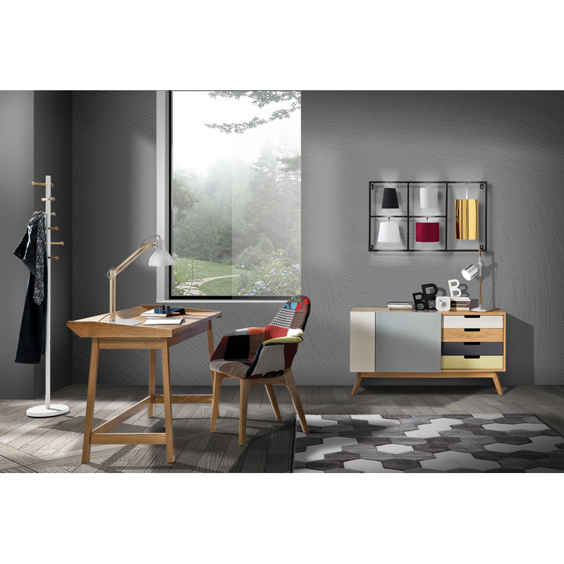 Dabrowski Solid Wood Base Writing Desk, Brown