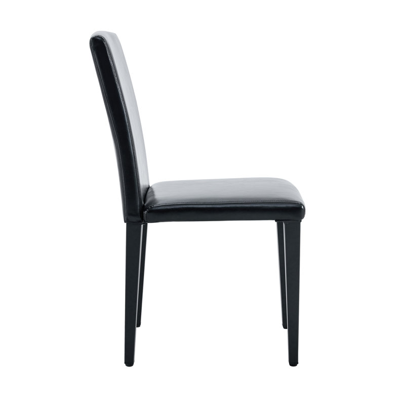 Chaise d'appoint rembourrée H 35,4 po, Noir, 4, Black