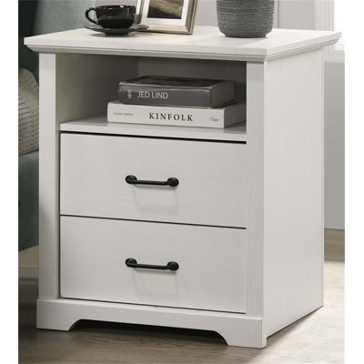 Table de chevet à 2 tiroirs avec ports de chargement USB, rangement spacieux et design élégant pour les chambres à coucher et les salons modernes.