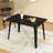 Dining Table Solid Wood Legs, Black