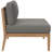 Modway Clearwater Outdoor Patio Teak Wood 5-Piece Sectional Sofa-16855908