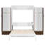Grand lit escamotable mural avec bureau, garde-robe et tiroirs, armoire-lit pliable, rangement compact, blanc