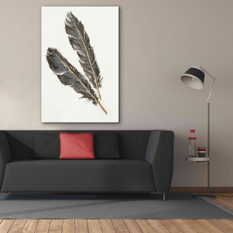 «Paul Gold Feathers III» sur toile par Chris Paschke, H 60 po x l 40 po x P 1,5 po