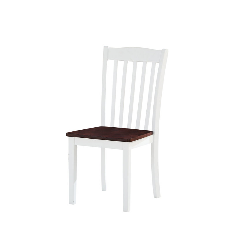 Chaise d'appoint blanche et noyer (2 chaises) - Un mélange moderne et intemporel avec une table rectangulaire aux pieds chaleureuse pour une expérience culinaire confortable avec 2 sièges en bois élégants