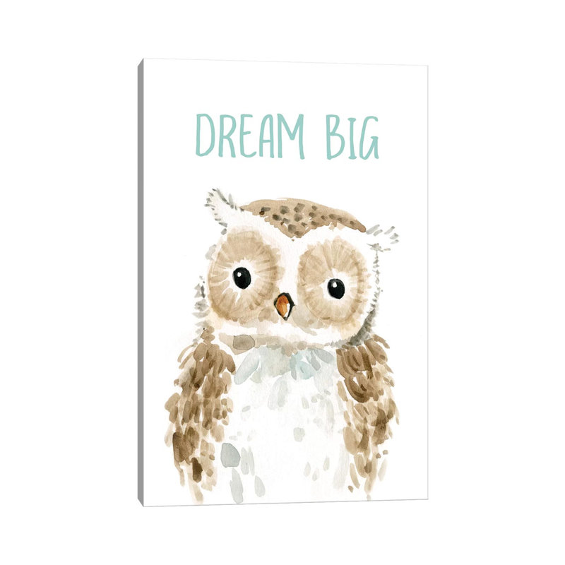 Dream Big Owl by Carol Robinson - Print on Canvas, Wrapped Canvas, 20.32 cm H x 30.48 cm W