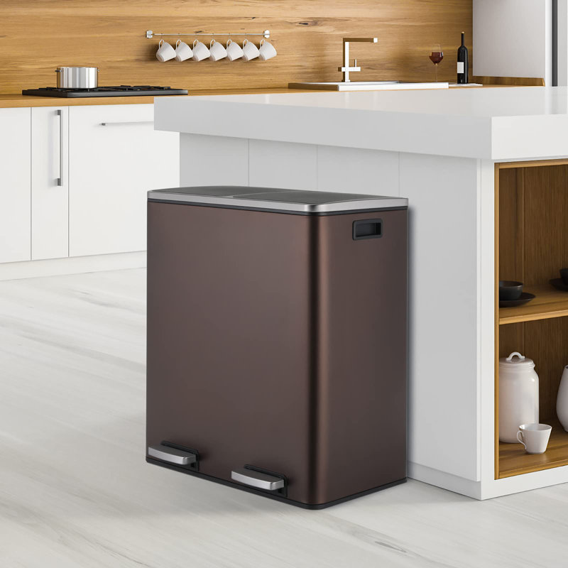 Step On Kitchen Trash Can - 60L, Brown