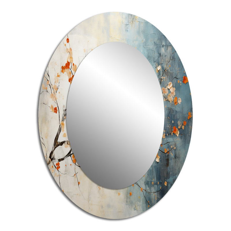 Miroir mural orange traditionnel, 40 po x 30 po