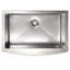 DuraSnow® ZLINE 30" Zermatt Farmhouse Apron Mount Single Bowl Fingerprint Resistant Stainless Steel Kitchen Sink with Bottom Grid