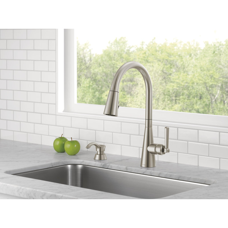 Boyd Pull Down Sprayer Kitchen Sink Faucet with Matching Soap Dispenser, Spotshield Stainless