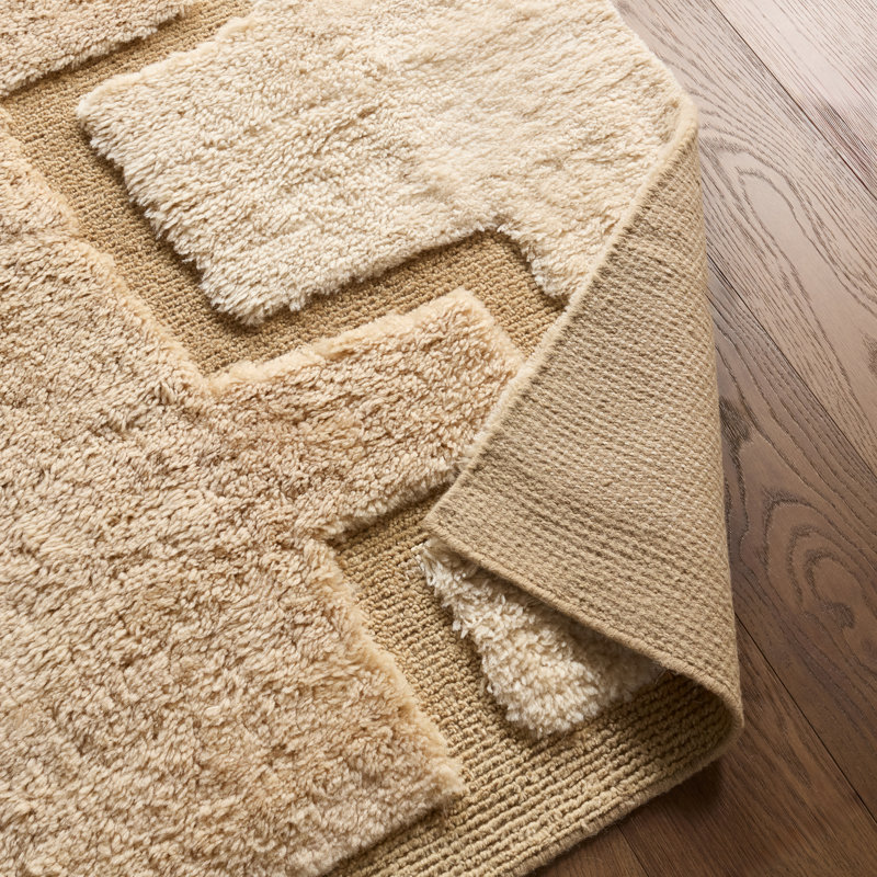 Jaipur Living Perri Handwoven Modern/Contemporary Ivory/Tan Shag Area Rug (9'X12'), Rectangle 10' x 14'