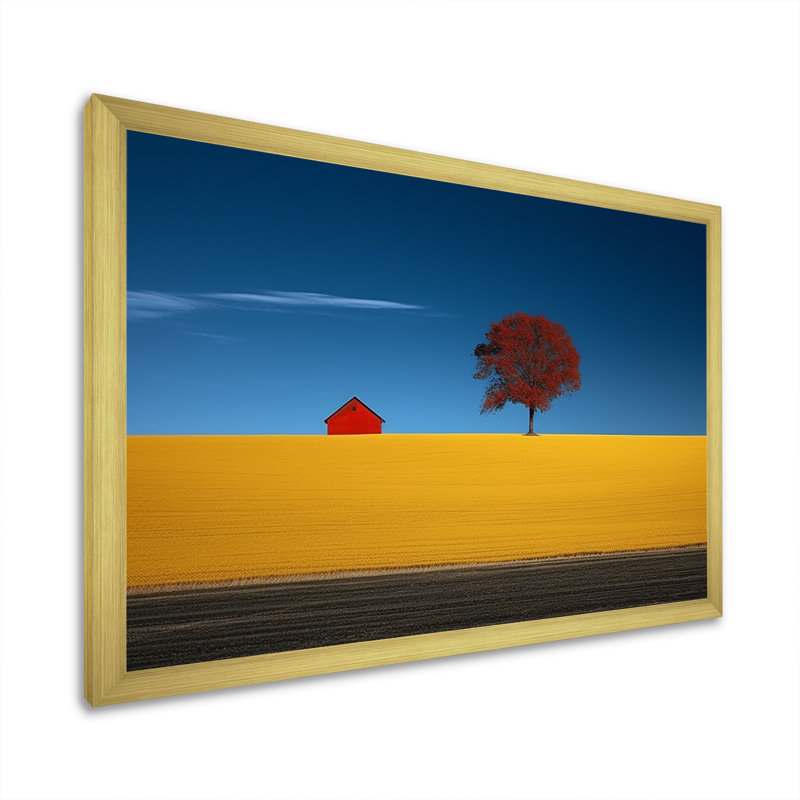 Prayies Endless Horizons II, Cadre doré simple, H 34 po x l 44 po x P 1,5 po