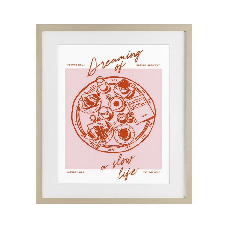 «Dreaming A Slow Life», reproduction sous verre encadrée, design par The Prints Vibe, 16 x 13