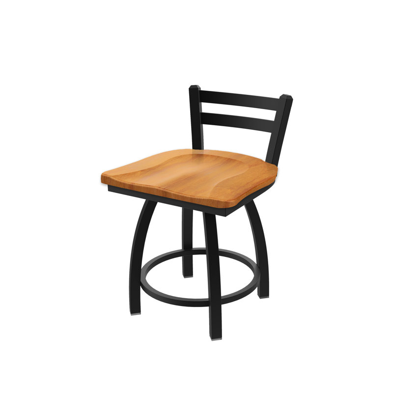 Tabouret de coiffeuse 411 Jackie, Bois - érable moyen, Noir froissé