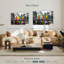 «Horizontal Vivid BW Abstract», reproduction sur toile-25417977