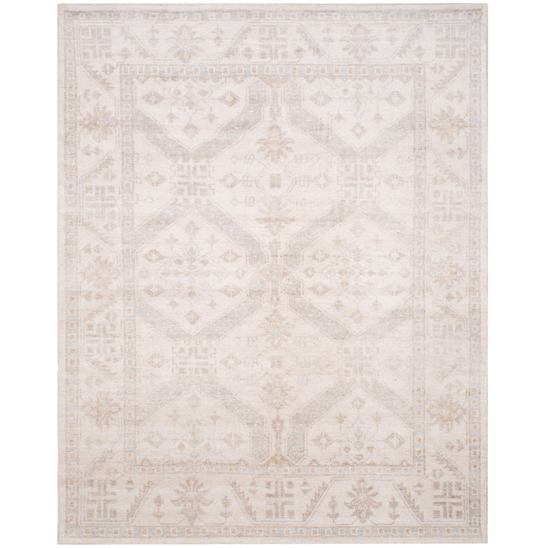 Tapis beige / bleu Moharaja, Rectangle 9 pi x 12 pi