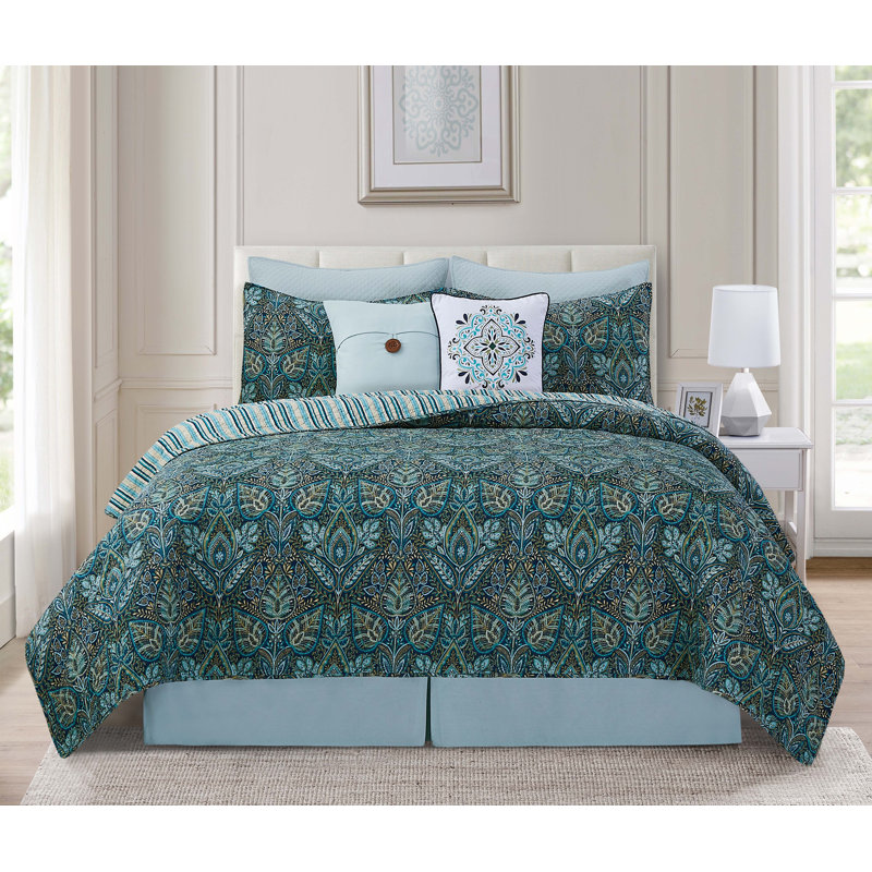 Bailey Blue Quilt Set, King Quilt + 2 King Shams