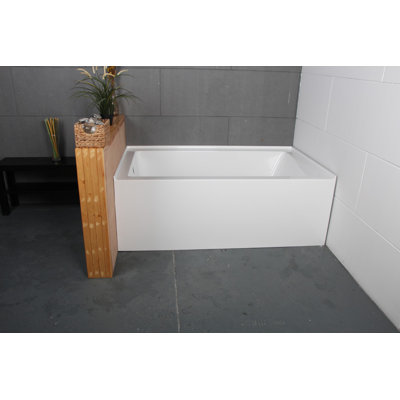 Baignoire en alcôve rectangulaire en acrylique de 60 po à trois parois Aqua Eden de Kingston Brass