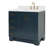 Freitas 36'' Solid Wood Single Bathroom Vanity in Midnight Blue with 1.5'' Carrara White Quartz Top, Right Offset, Rectangle Sink-968581545-968581544-968582715
