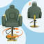 Fauteuil de barbier inclinable avec pompe hydraulique robuste, pivotant à 360°, hauteur réglable, support jusqu'à 150 kg, vert-134044621
