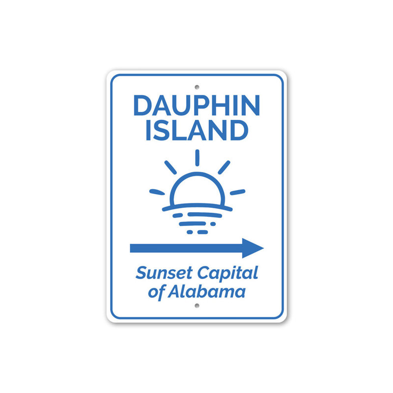Plaque en aluminium Dauphin Island, H 14 po x l 10 po x P 0,04 po