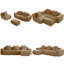 Canapé modulaire en L à 3 places avec passepoil à bordure française, sans assemblage requis, avec canapé-coussin et repose-pieds mobile-575756700