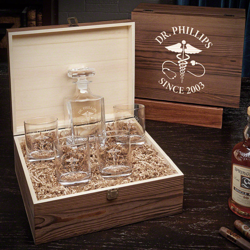 Lublin Glass 6 - Piece Whiskey Decanter Set, Yes