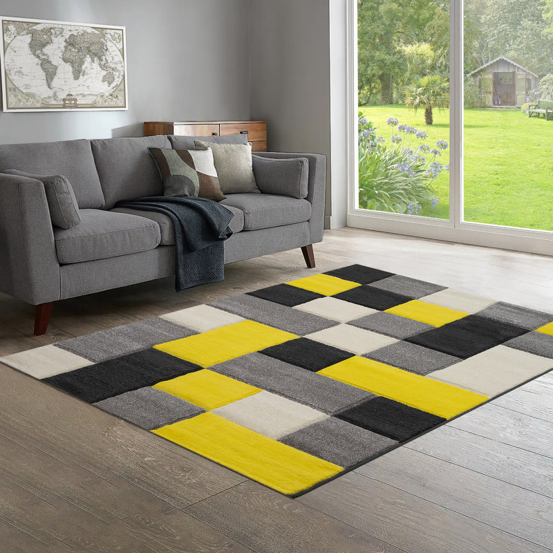 Nettey Geometric Hand Woven Area Rug, Rectangle 60 x 110cm