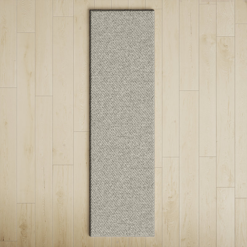 Elle Handmade Silver Rug, Runner 2'3" x 14'