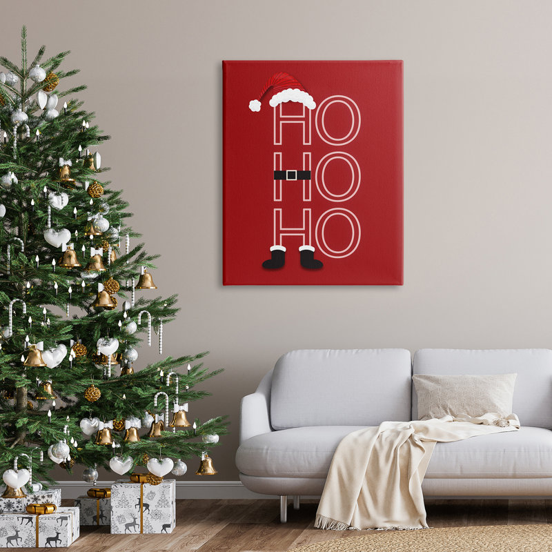 Ho, Ho, Ho, H 48 po x l 36 po x P 1,5 po, Toile tendue
