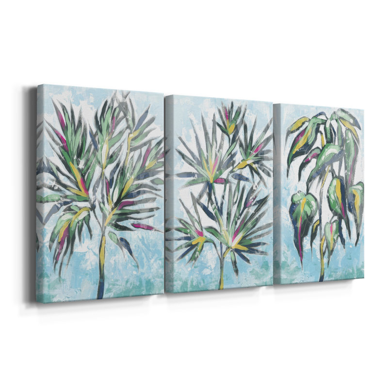«Candy Palm Fresco II», toile tendue sur mesure - 3 pièces, H 60 po x l 120 po