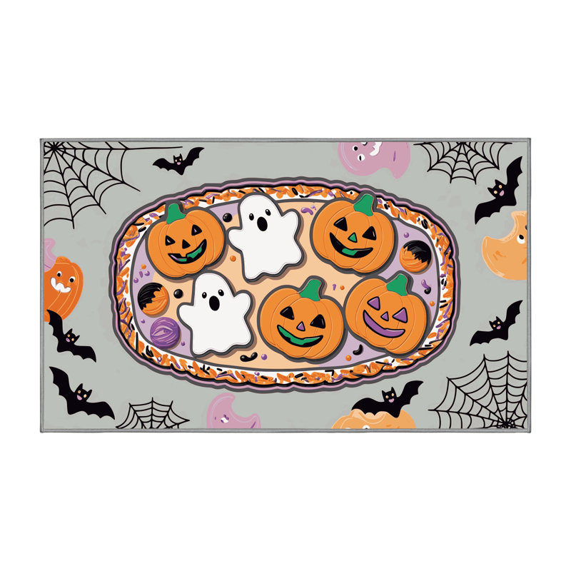 Tapis de vacances d'Halloween The Holiday Aisle®, Rectangulaire 7 pi x 10 pi