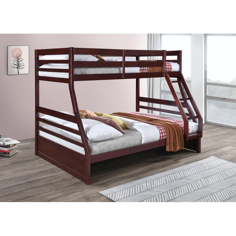 Lit superposé simple au-dessus de double Jaxzan Kids, Brun foncé