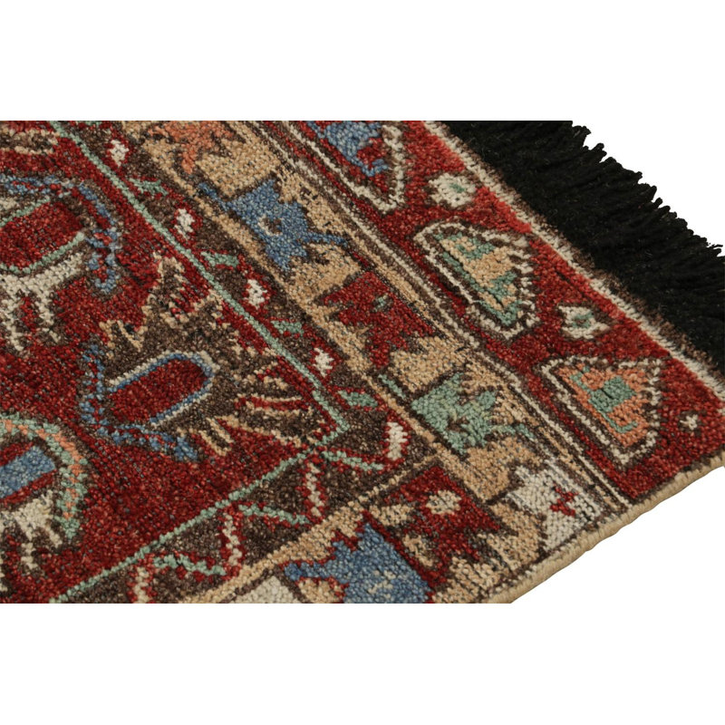 Burano Hand Knotted Wool Geometric Area Rug, Rectangle 4' x 5'