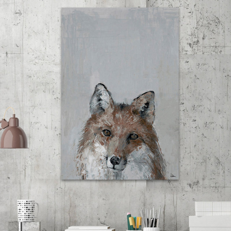 «Bonjour Fox», reproduction sur toile tendue, H 12 po x l 8 po x P 1,5 po